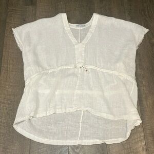 Zara oversized linen tunic with drawstring